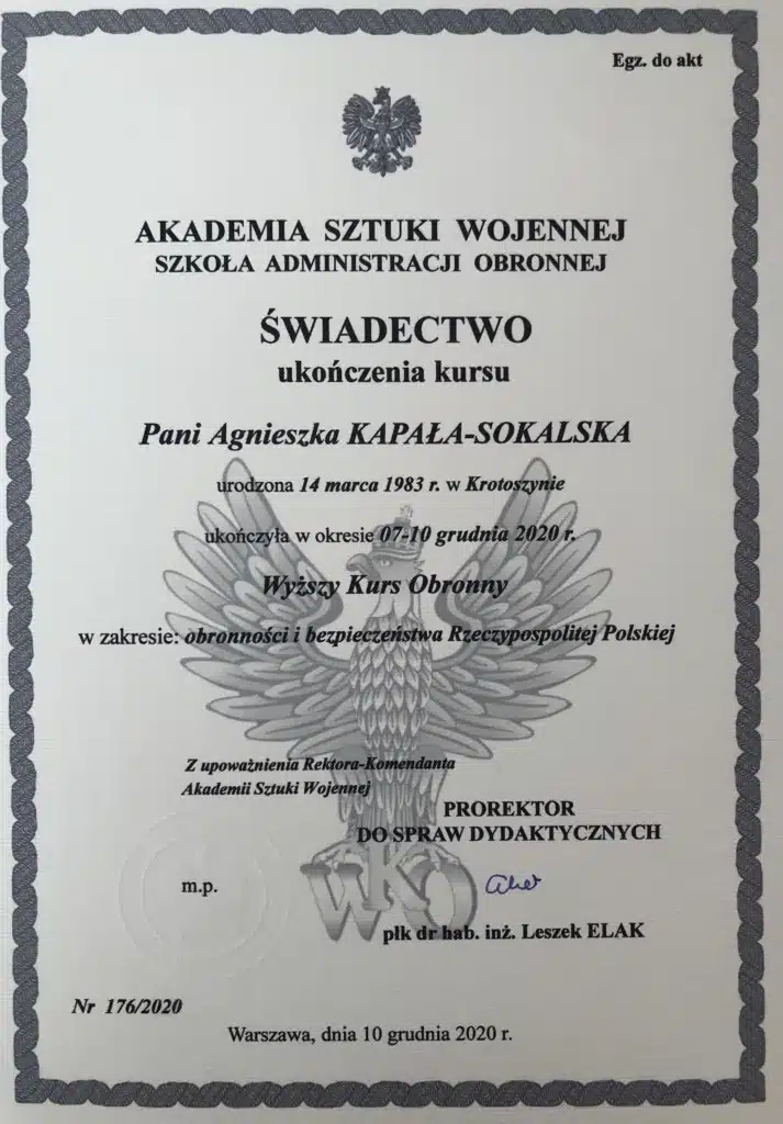 Wyróżnienia i certyfikaty adwokat AKS